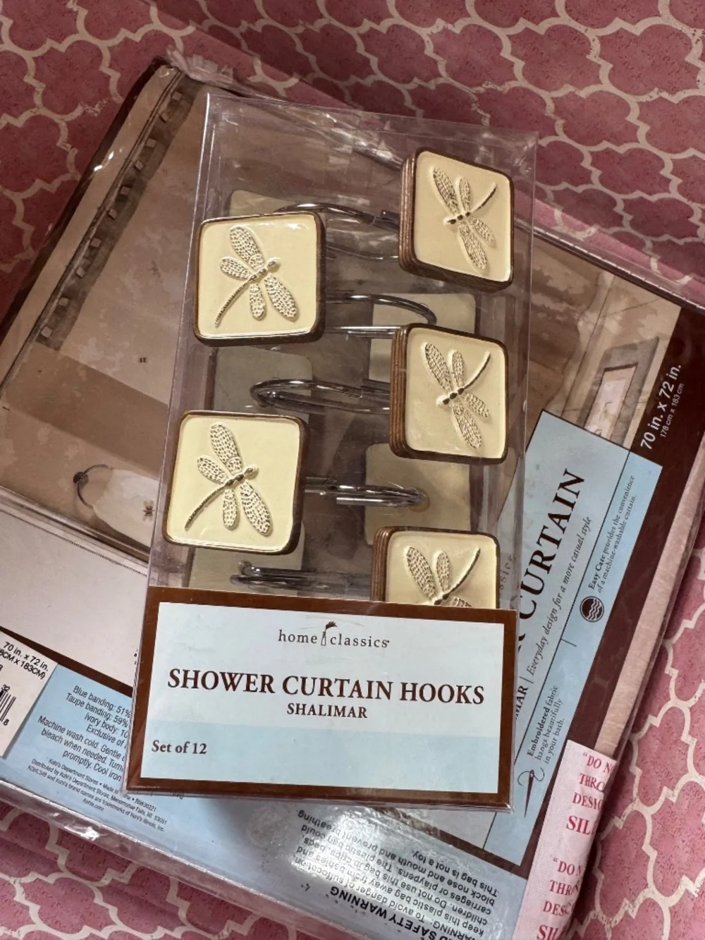 Gift Bx DRAGONFLY Bathroom Decor Set Towel, Shower Curtain, Hooks Soap Dispenser
